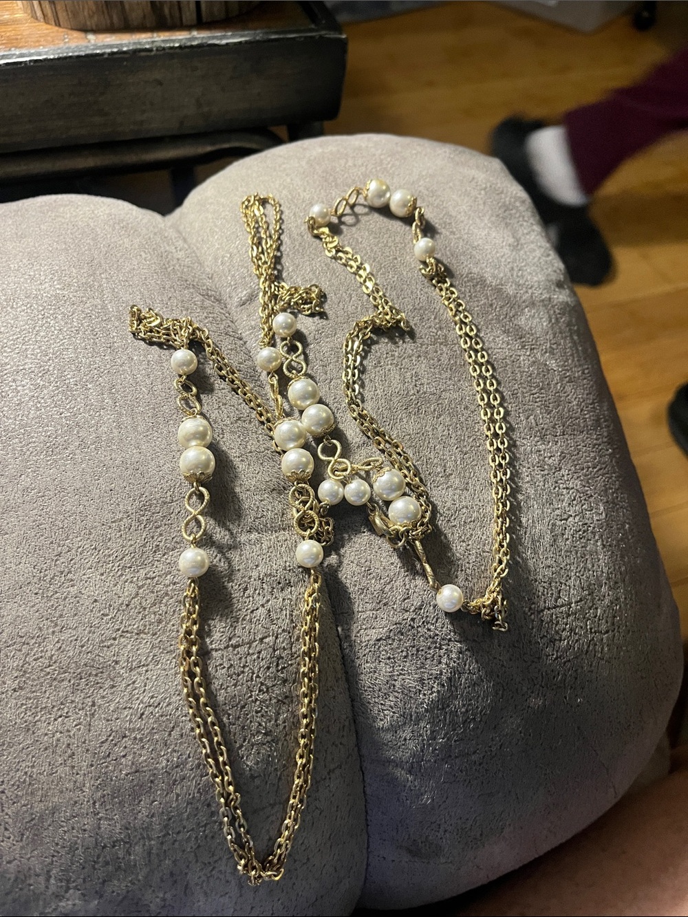 Gold Pearl Multi-Strand Chain necklace - Unbranded 1963